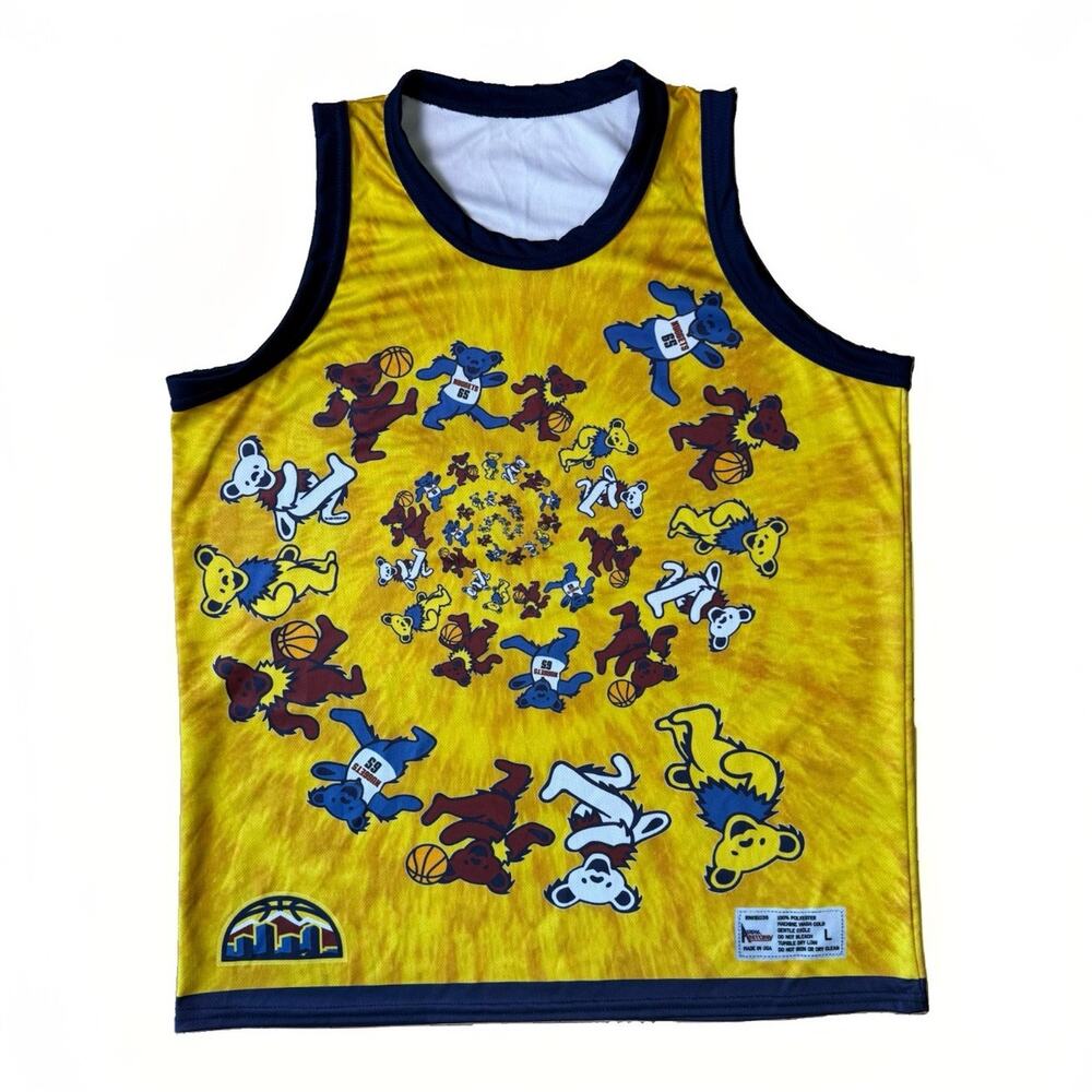 Denver Nuggets Grateful Dead Jersey Large Multicolor NBA Basketball